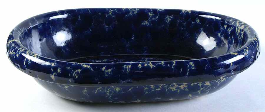Agate Blue 15" Oval Baker by Bennington Potters-1