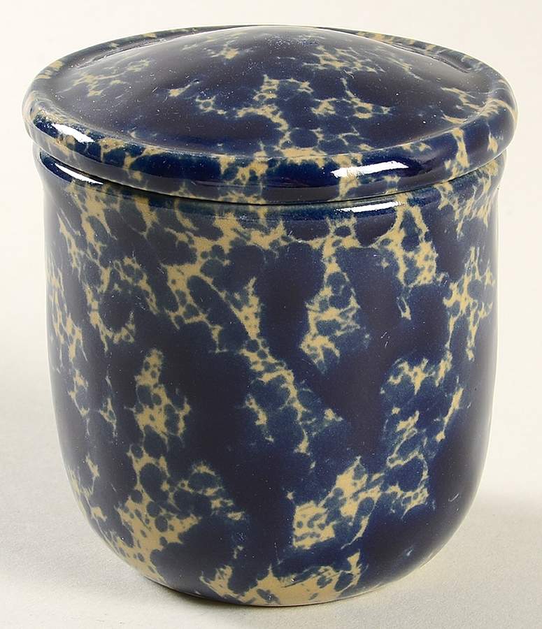 Agate Blue Sugar Bowl & Lid by Bennington Potters-1