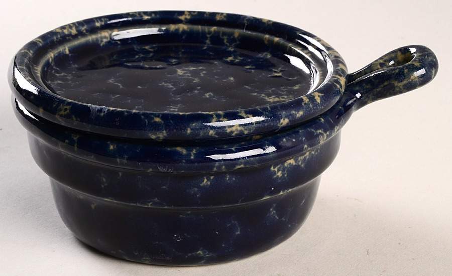 Agate Blue Covered Onion Soup by Bennington Potters-1