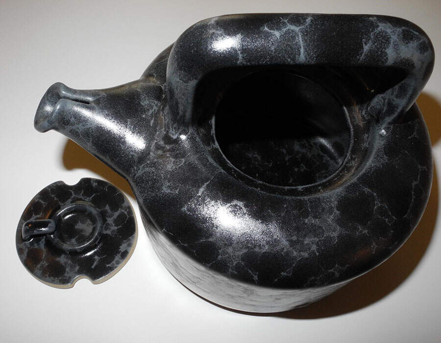 Agate Black Slate Teapot & Lid by Bennington Potters-1