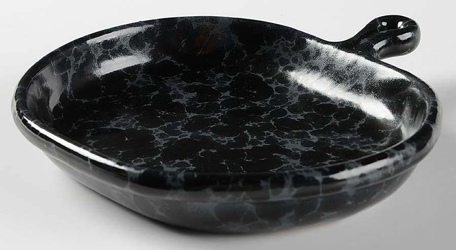 Agate Black Slate Brie Handled Serving Plate by Bennington Potters-1