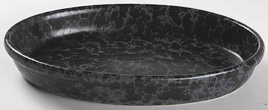Agate Black Slate 13" Oval Baker by Bennington Potters-1