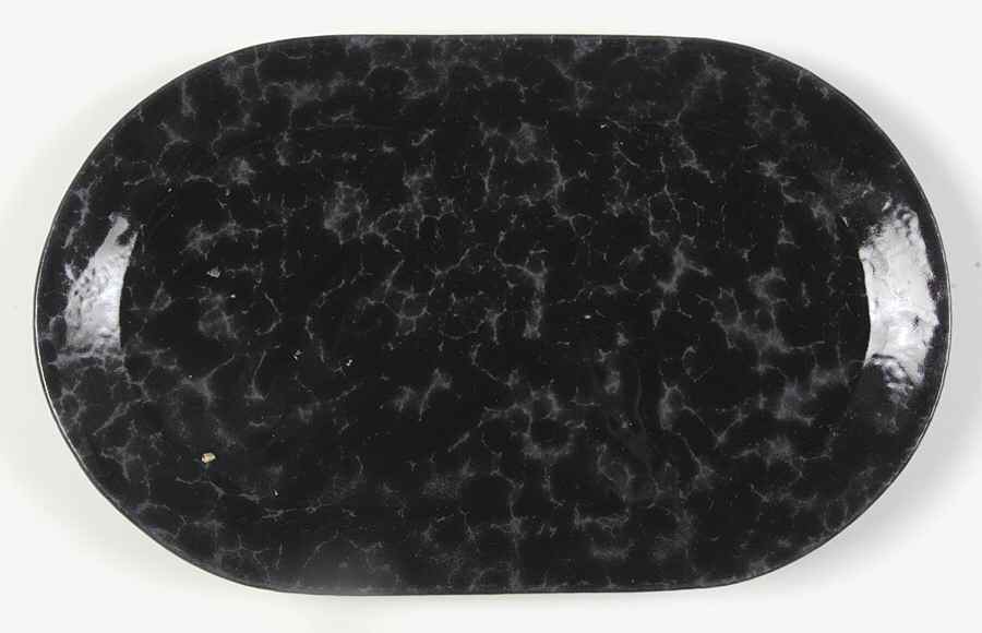 Agate Black Slate Oval Breakfast Plate by Bennington Potters-1