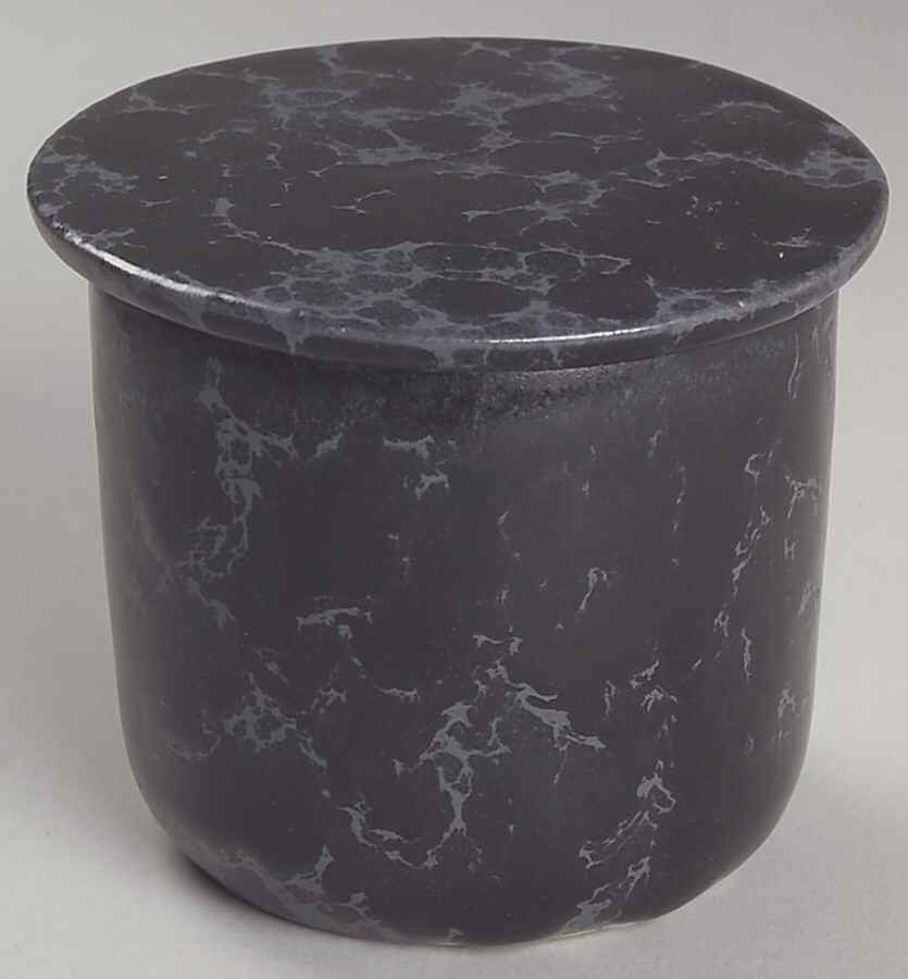 Agate Black Slate Sugar Bowl & Lid by Bennington Potters-1