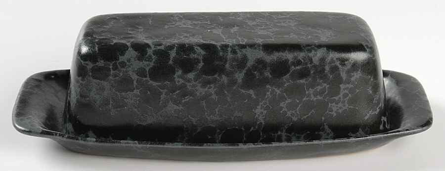 Agate Black Slate 1/4 Lb Covered Butter by Bennington Potters-1