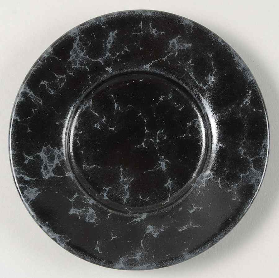 Agate Black Slate Saucer for Demitasse Cup by Bennington Potters-1