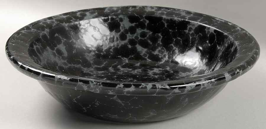 Agate Black Slate 12" Large Salad Serving Bowl by Bennington Potters-1