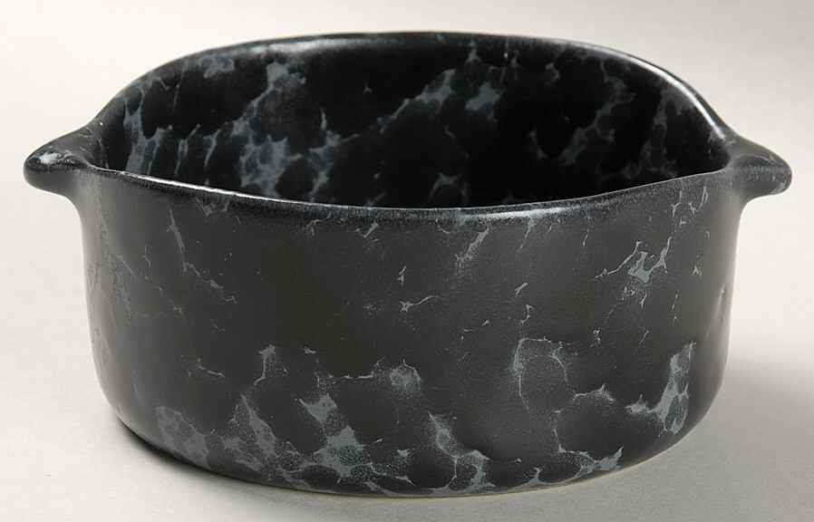 Agate Black Slate Lugged Soup Bowl by Bennington Potters-1