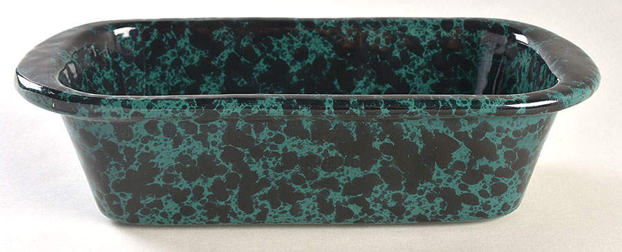 Agate Black and Green Loaf Pan by Bennington Potters-1