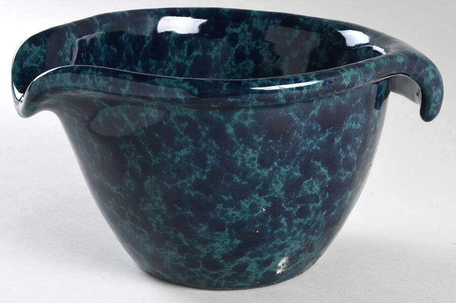 Agate Black and Green Batter Bowl by Bennington Potters-1