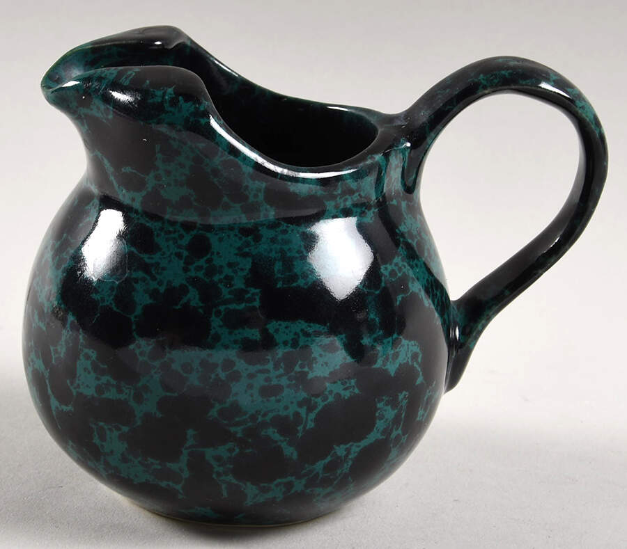 Agate Black and Green Creamer by Bennington Potters-1