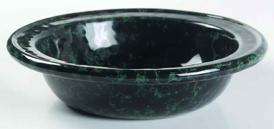 Agate Black and Green 10" Pasta Serving Bowl by Bennington Potters-1