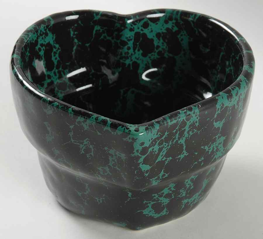 Agate Black and Green Heart Shaped Bowl by Bennington Potters-1