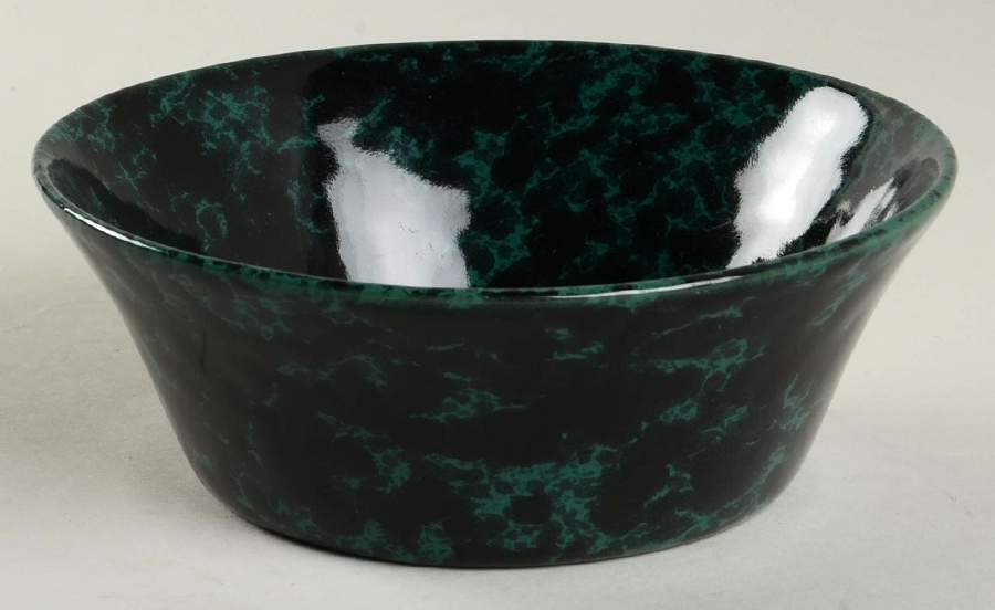 Agate Black and Green Coupe Cereal Bowl by Bennington Potters-1