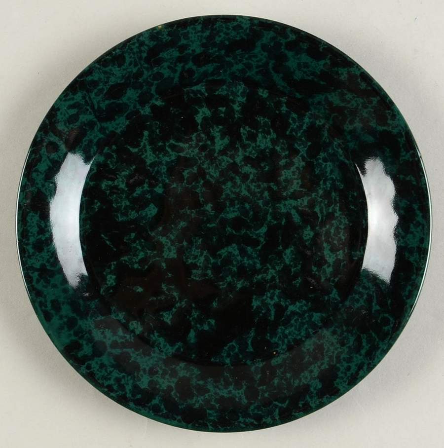 Agate Black and Green Bread & Butter Plate by Bennington Potters-1