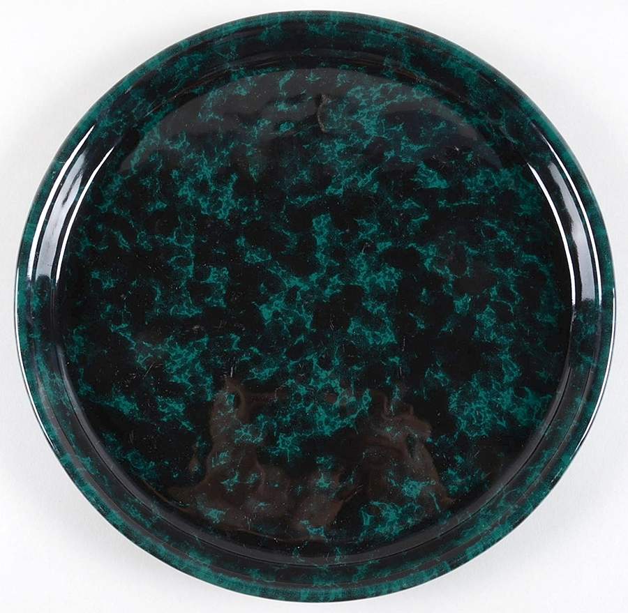 Agate Black and Green Dinner Plate by Bennington Potters-1
