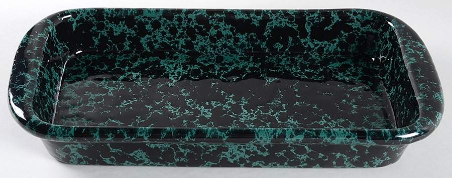 Agate Black and Green 16" Rectangular Baker by Bennington Potters-1