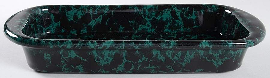 Agate Black and Green 14'' Lasagna by Bennington Potters-1