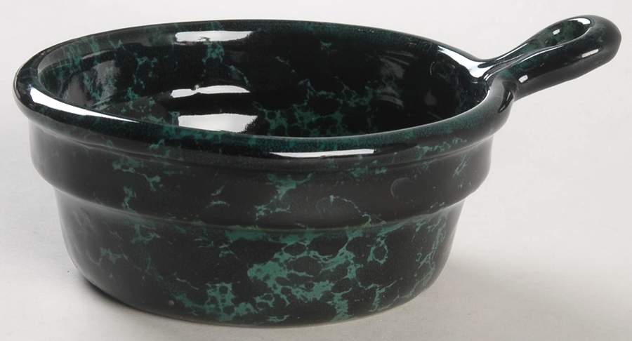 Agate Black and Green Onion Soup Bowl No Lid by Bennington Potters-1