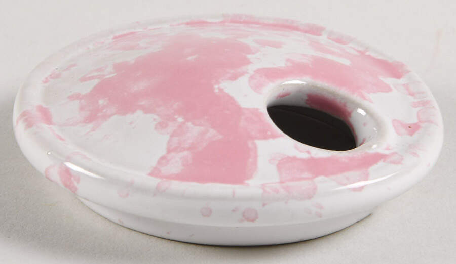 Agate Pink Lid for Jam/Jelly w/Attached Underplate by Bennington Potters-1