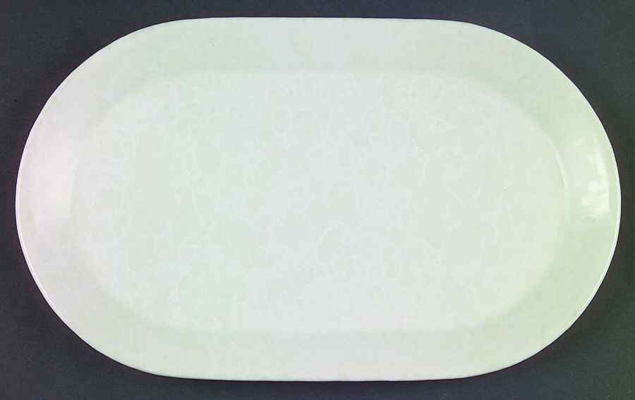 Agate White On White Oval Breakfast Plate by Bennington Potters-1