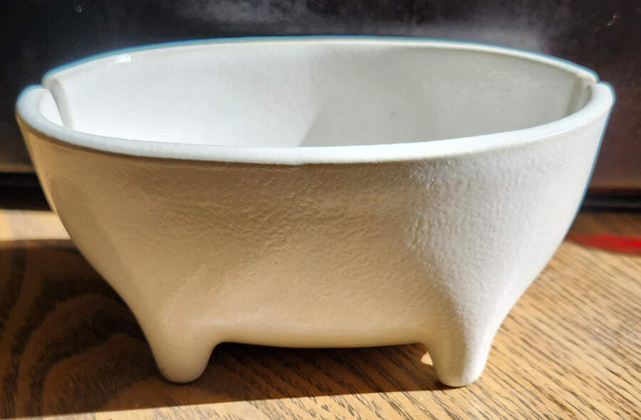 White 6" Oval Ashtray by Bennington Potters-1