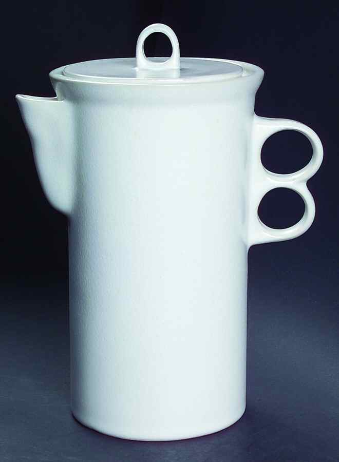 White Coffee Pot & Lid by Bennington Potters-1