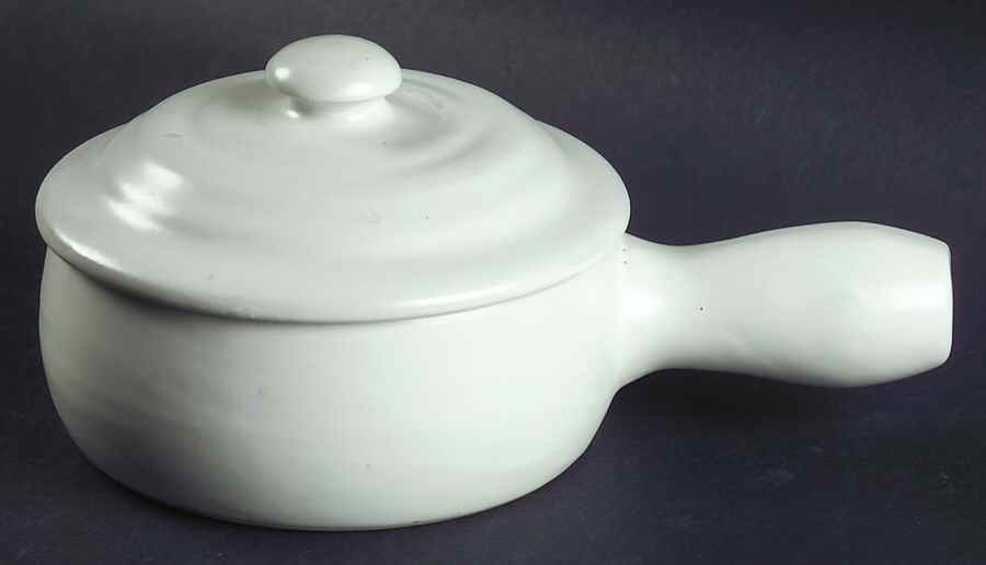 White Individual Casserole & Lid by Bennington Potters-1