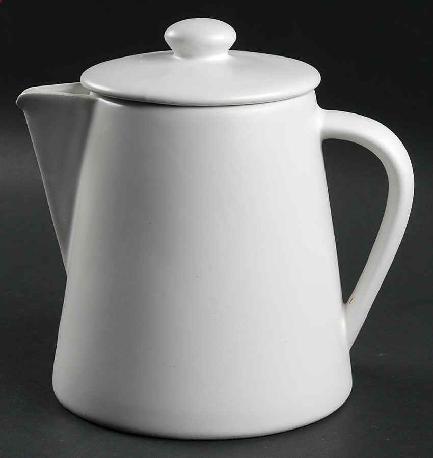 White Coffee Pot & Lid by Bennington Potters-1