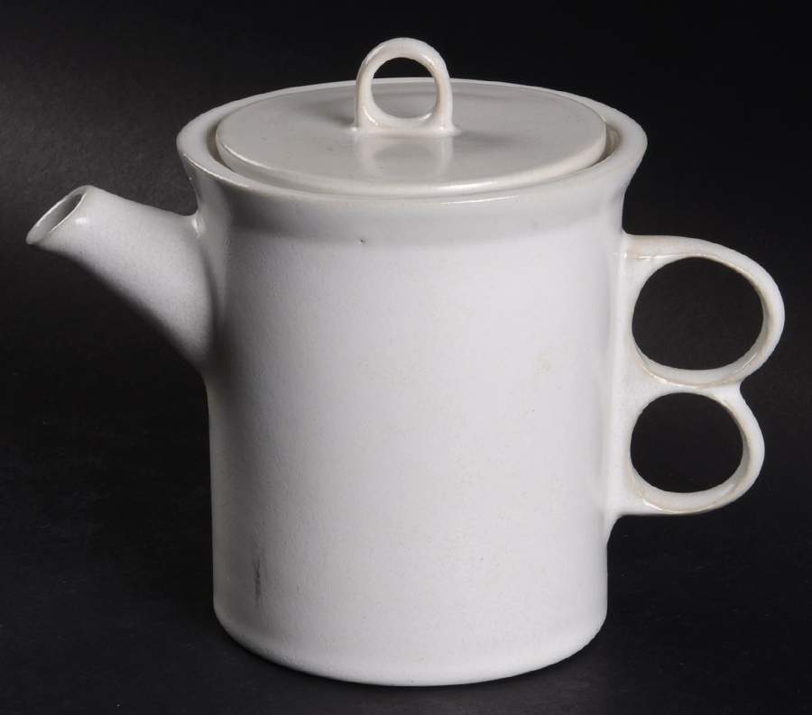 White Small Teapot & Lid by Bennington Potters-1
