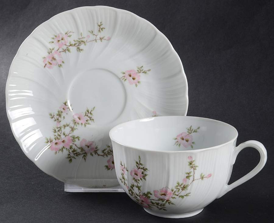 Amandine Flat Cup & Saucer Set by Bernardaud-1