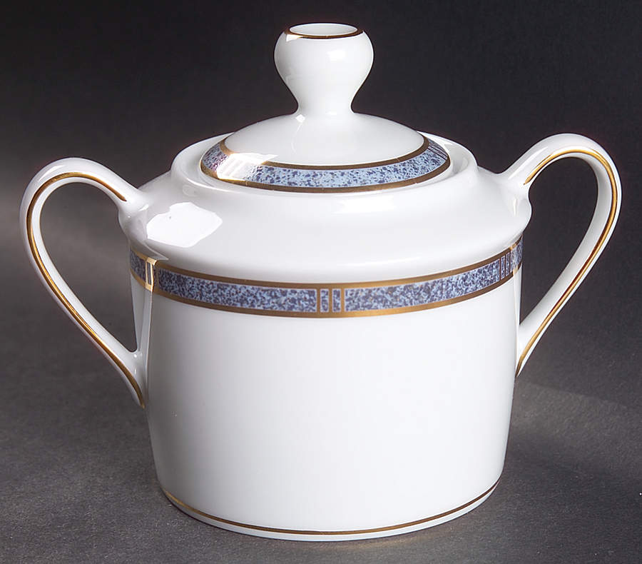 Antinea Bleu Mini Sugar Bowl & Lid by Bernardaud-1
