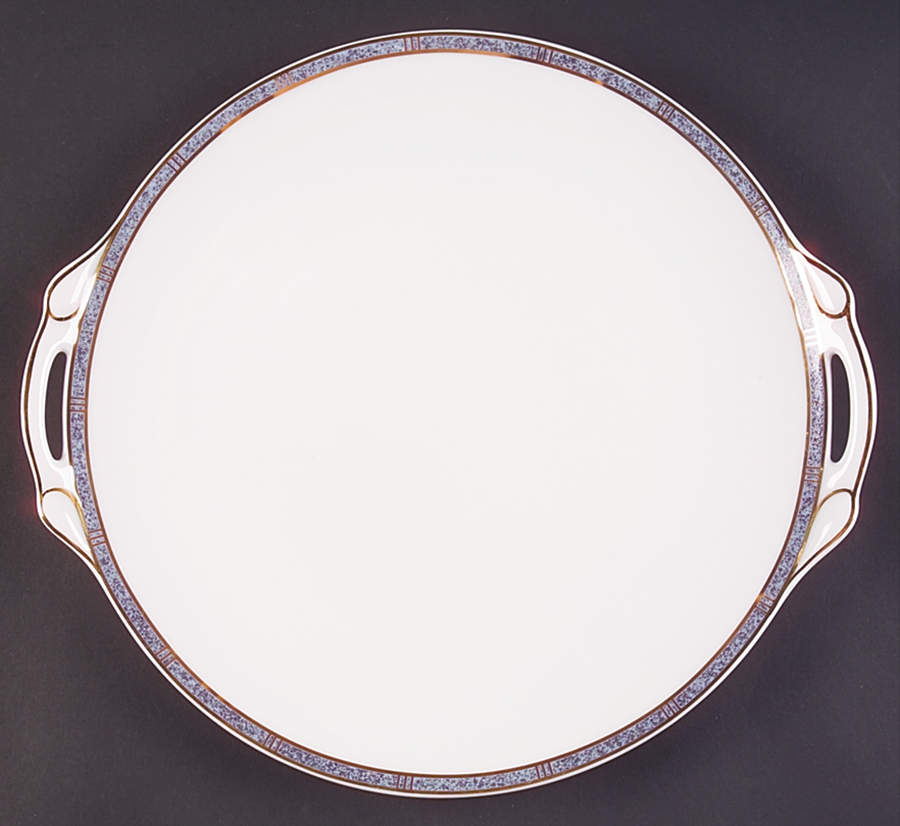 Antinea Bleu Handled Cake Plate by Bernardaud-1