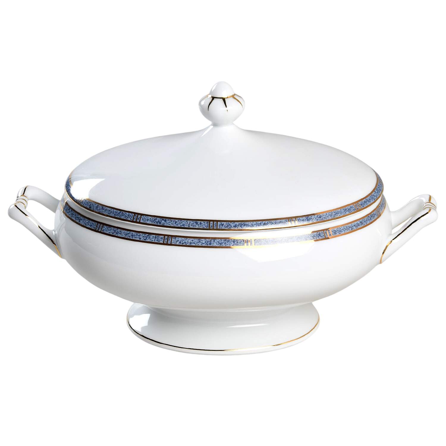 Antinea Bleu Oval Covered Vegetable by Bernardaud-1