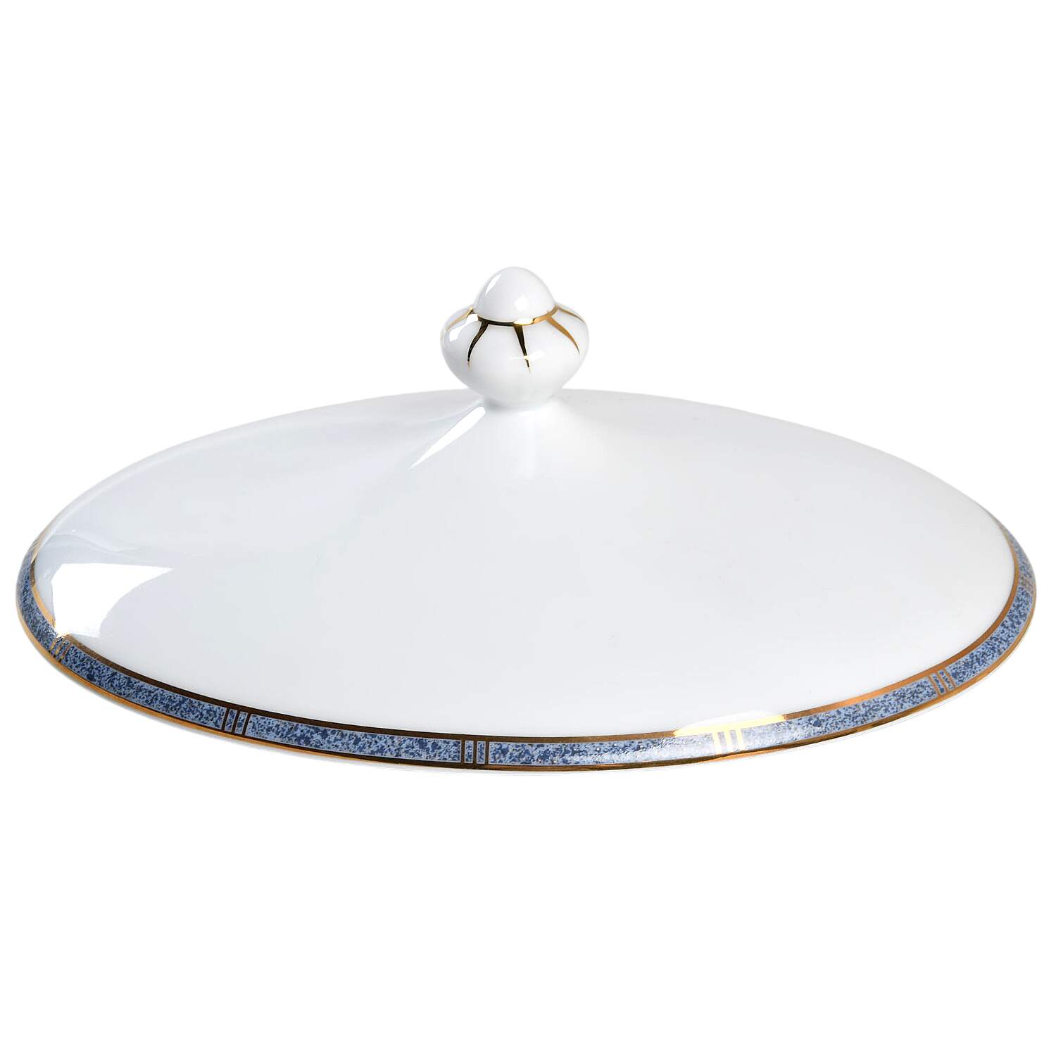 Antinea Bleu Lid for Oval Vegetable by Bernardaud-1