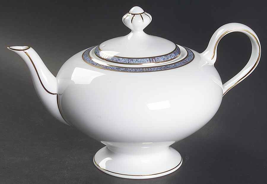 Antinea Bleu Teapot & Lid by Bernardaud-1