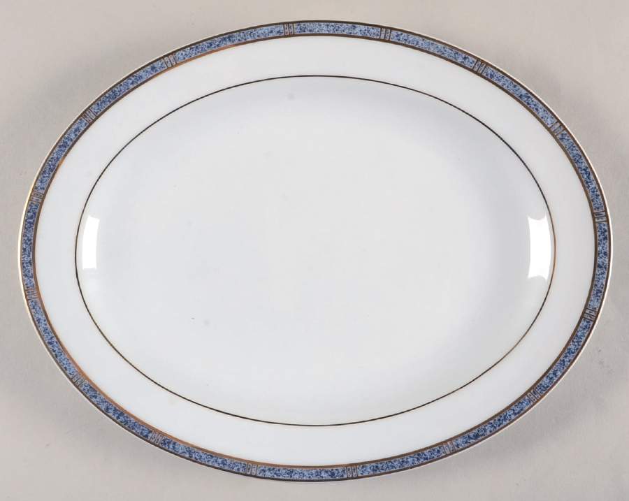 Antinea Bleu 11" Oval Serving Platter by Bernardaud-1