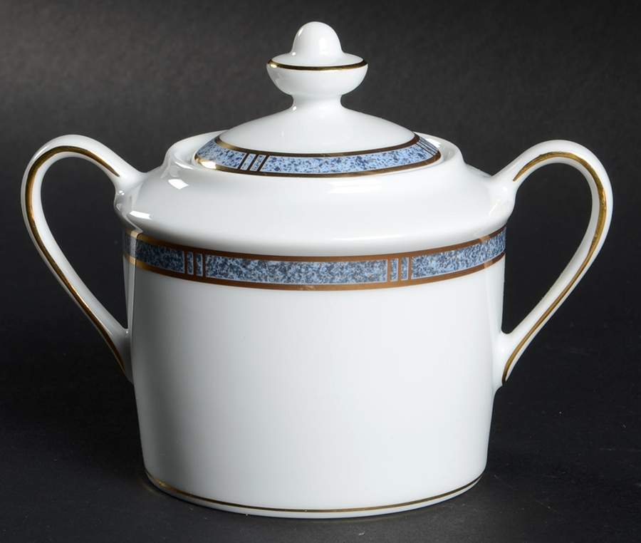 Antinea Bleu Mini Sugar Bowl & Lid by Bernardaud-1