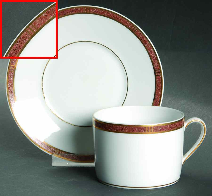 Antinea Coral Flat Cup & Saucer Set by Bernardaud-1