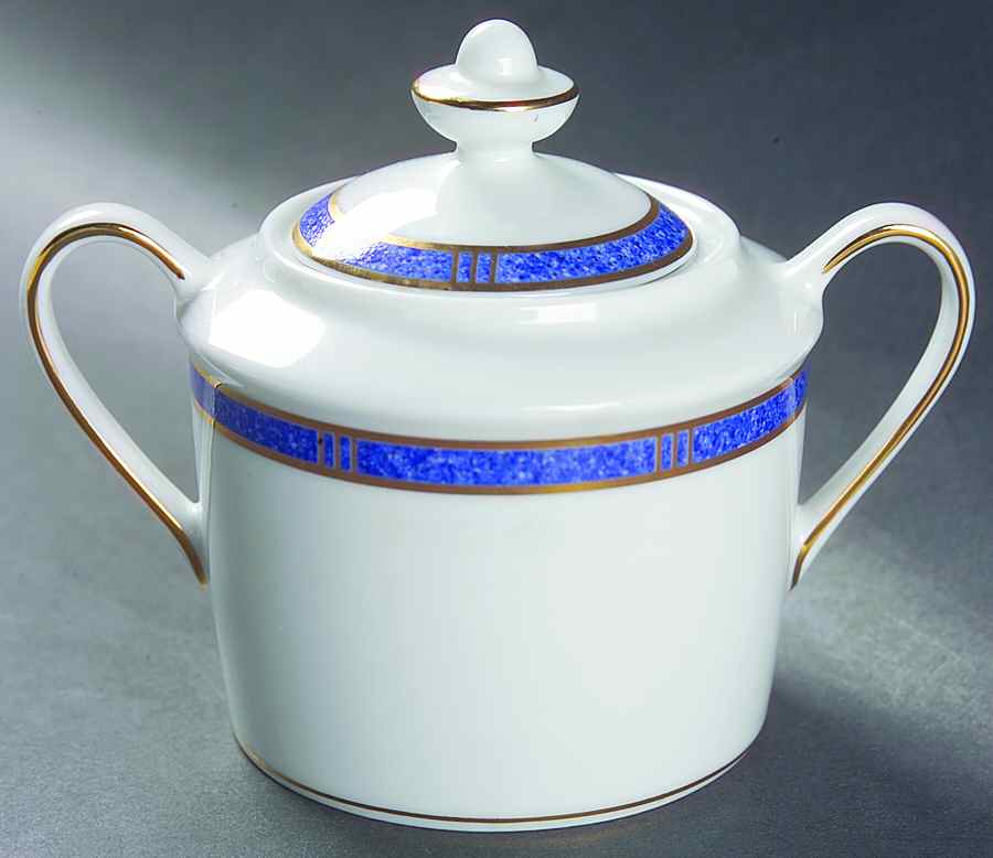 Antinea Lapis (Outremer) Mini Sugar Bowl & Lid by Bernardaud-1