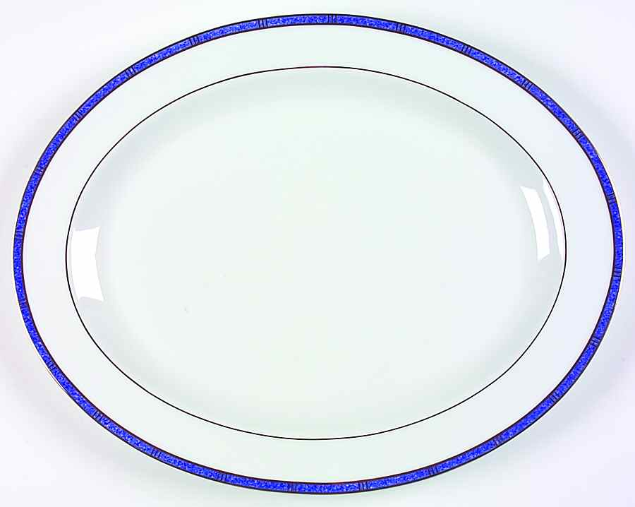 Antinea Lapis (Outremer) 15" Oval Serving Platter by Bernardaud-1