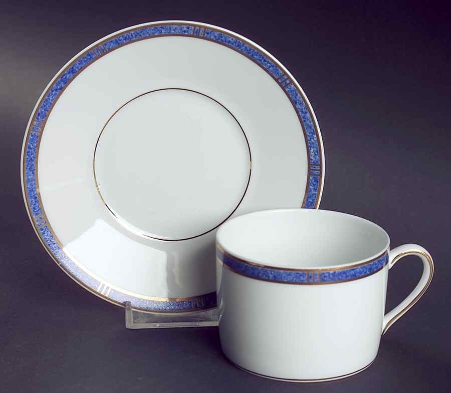 Antinea Lapis (Outremer) Flat Cup & Saucer Set by Bernardaud-1