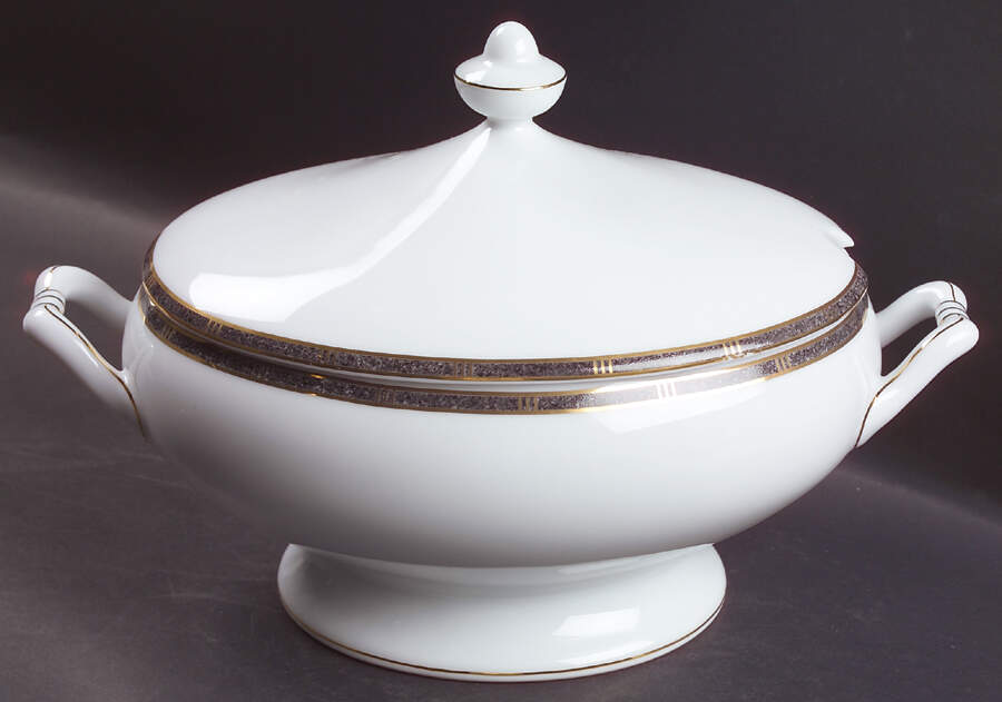 Antinea Anthracite Tureen &  Lid by Bernardaud-1
