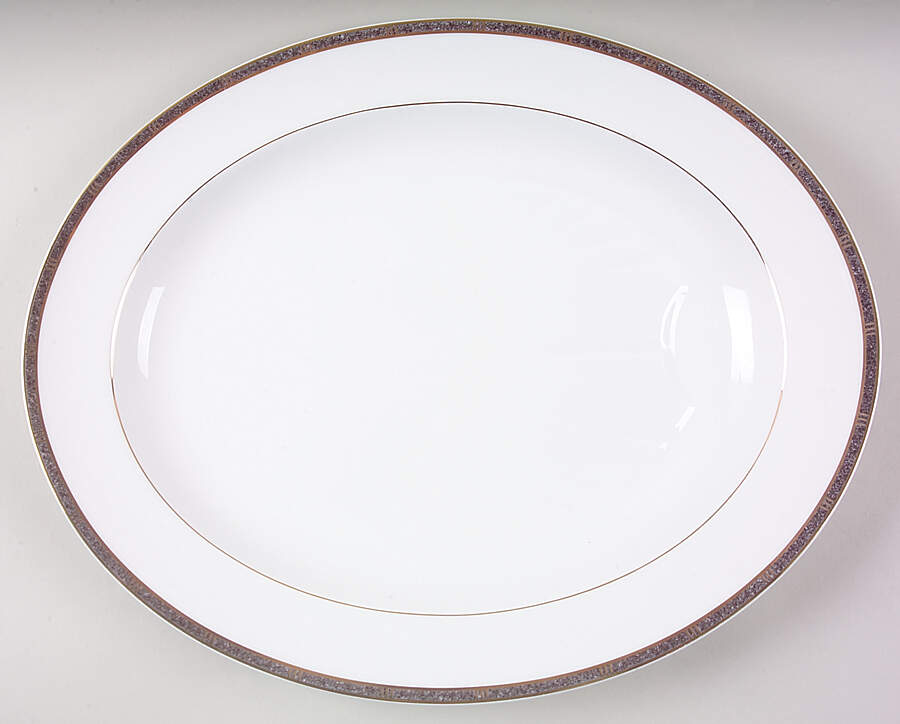 Antinea Anthracite 16" Oval Serving Platter by Bernardaud-1