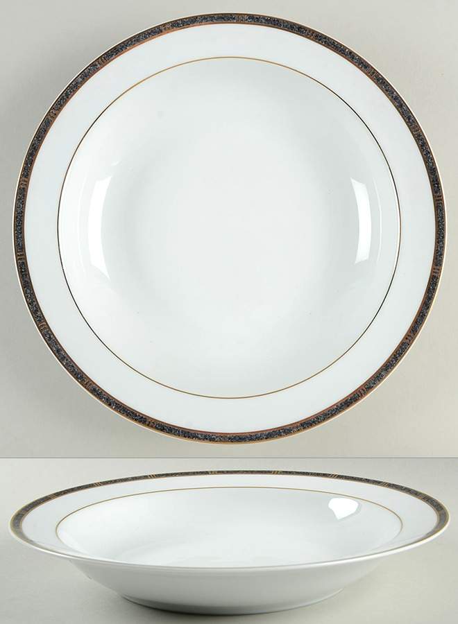 Antinea Anthracite 11" Deep Round Platter by Bernardaud-1