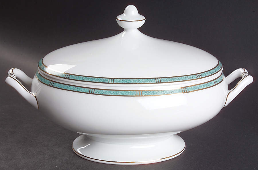 Antinea Vert Oval Covered Vegetable by Bernardaud-1