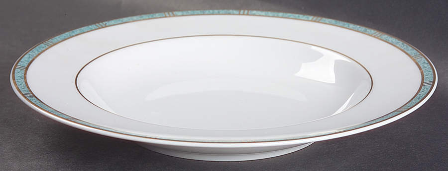 Antinea Vert Rim Soup Bowl by Bernardaud-1