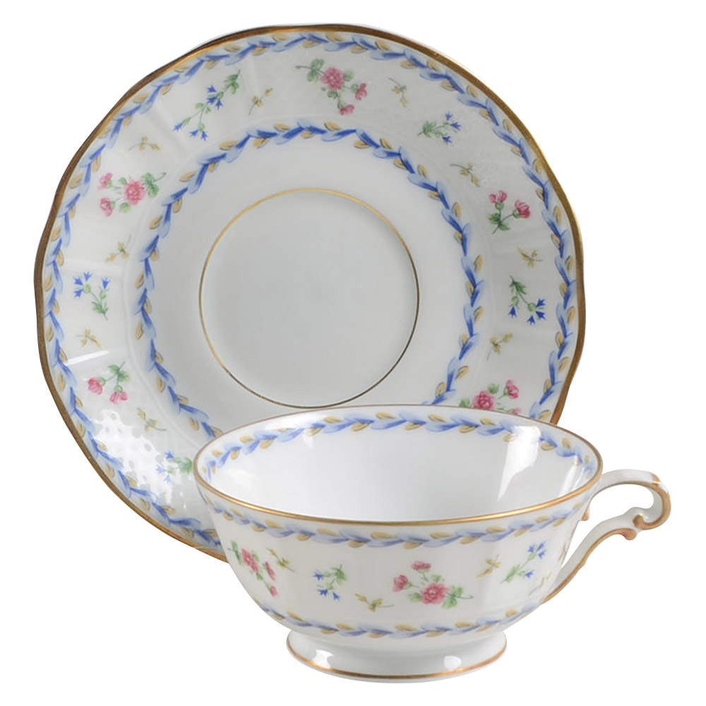 Artois Bleu Footed Cup & Saucer Set by Bernardaud-1