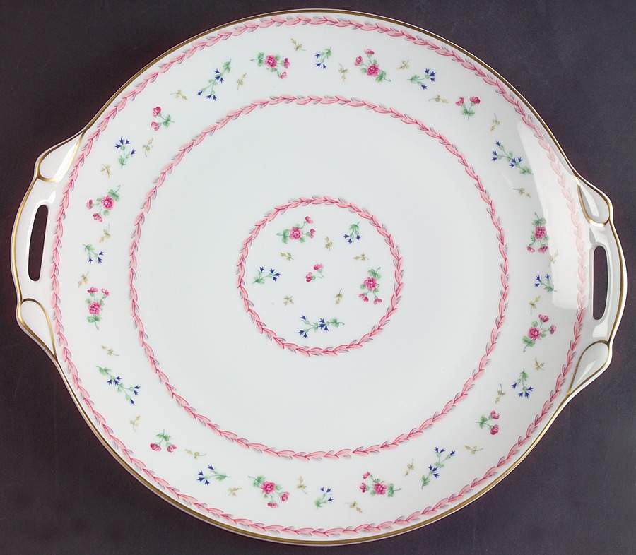 Artois Rose Handled Cake Plate by Bernardaud-1