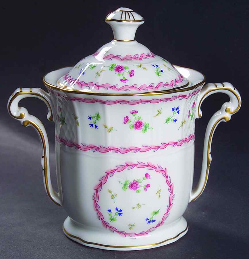 Artois Rose Sugar Bowl & Lid by Bernardaud-1